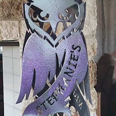 Custom Metal Art 3D Owl Lamp Personalized HCS MetalWorks Waco, Texas