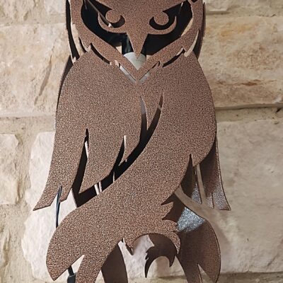Custom Metal Art 3D Owl Lamp - HCS MetalWorks Waco, Texas